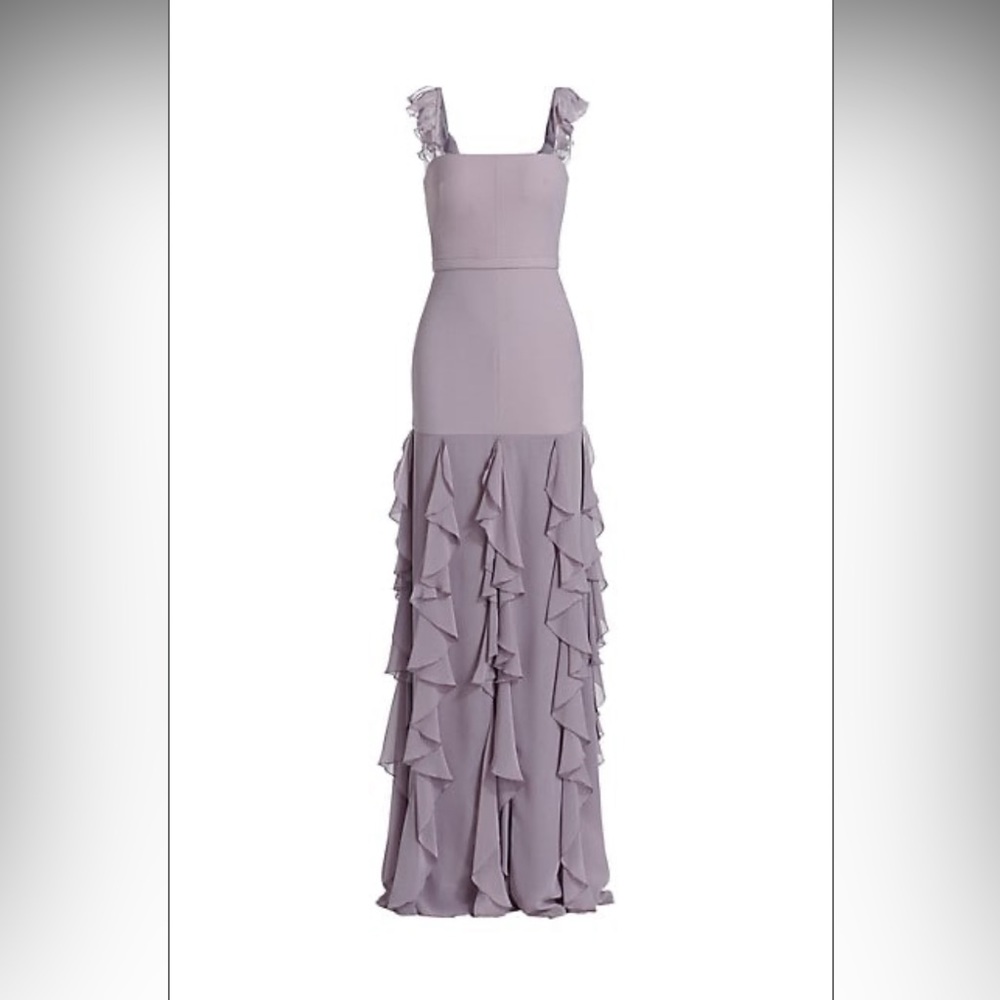 Vera Wang Charlene Ruffle-Embellished Gown